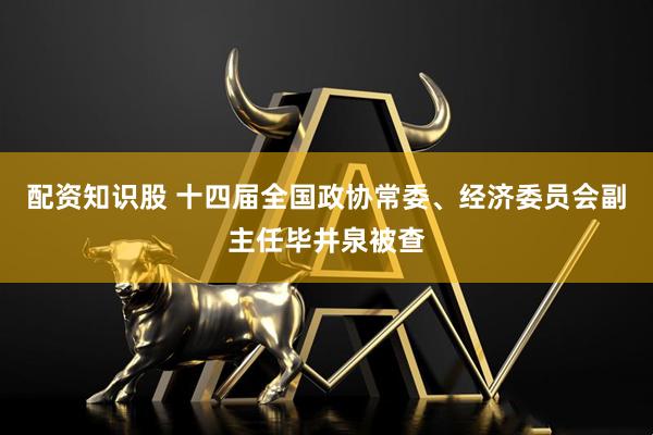 配资知识股 十四届全国政协常委、经济委员会副主任毕井泉被查